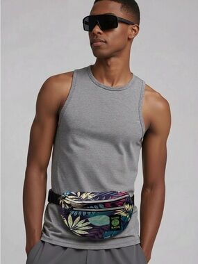 Dime Bags Paradise Pack Blue Jungle Waist Pack Zip Water Resistant 3 Pockets